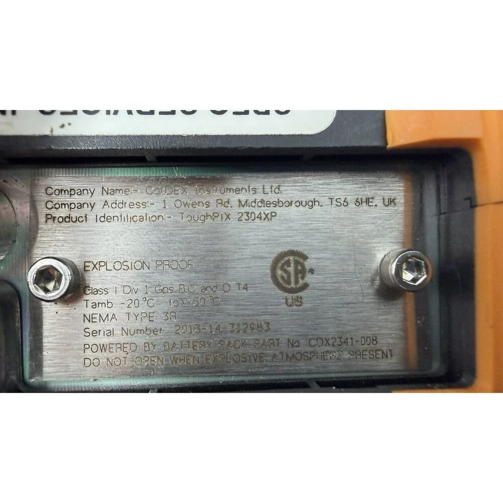 UNTESTED CORDEX INSTRUMENTS TOUGHPIX 2304XP EXPLOSION PROOF DIGITAL CAMERA